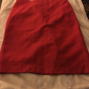 Lined Red pencil skirt